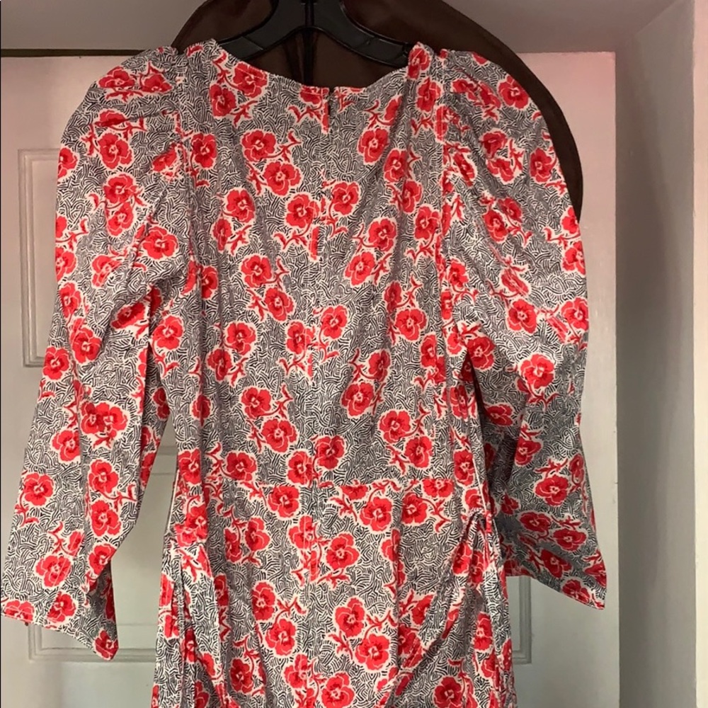 Rebecca Taylor Coral Fleur Poplin Dress - Size 8 - Picture 6 of 6